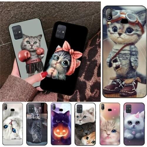 Cute Cat Phone Case For Samsung Galaxy A21S A01 A11 A31 A81 A10 A20E A30 A40 A50 A70 A80 A71 A51