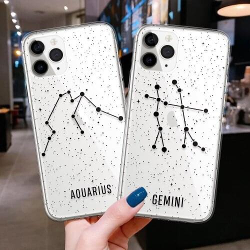 Twelve constellations Phone Case For iPhone 8 6s 7 Plus SE 2 X XR XS Max Cases For iPhone 11 12 Pro Max Mini silicone Back Cover
