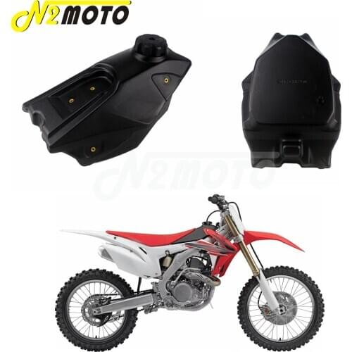 1 Pcs Motocross Motorcycle Black Plastic Gas Petrol Fuel Tank w/ Cap For Honda CRF250R 2014-2017 CRF450R 2013-2016 CRF 250/450 R