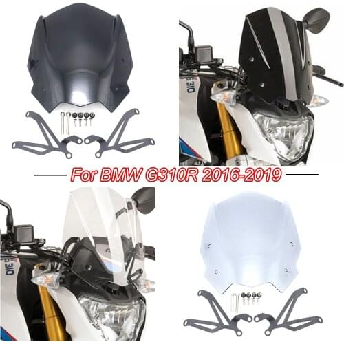 For BMW G310R G 310 R Windshield Windscreen Shield Screen with Mounting bracket High Quality ABS Motorcycle 2016 - 2019
