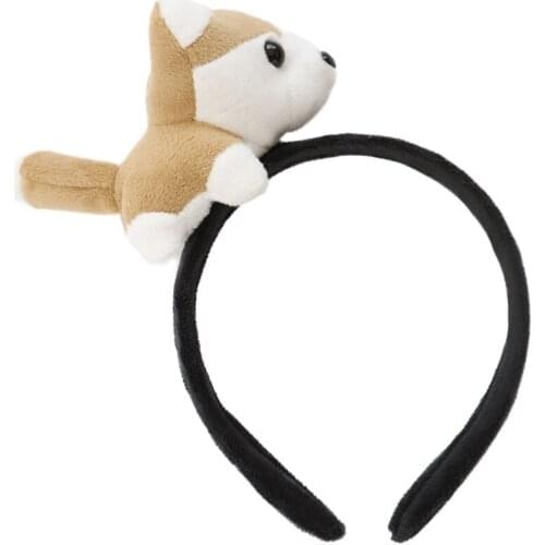 E-Bloom Korean Cute Cartoon Dog Headband Plush Broadside Festival Hair Accessories for Boys Girls lolita Headdress