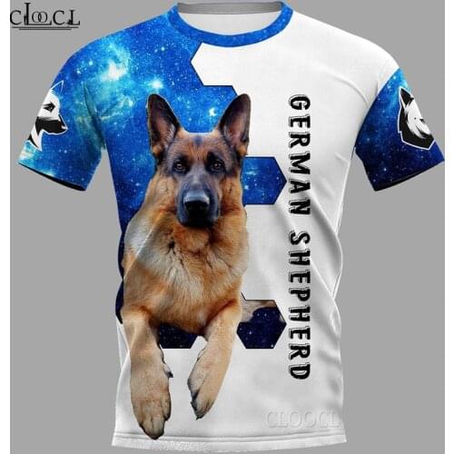 HX 2021 Newest Popular German Shepherd Dog T Shirt 3D Print Fashion Harajuku Streetwear Pullover Tops Clothes Drop Shipping