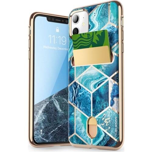 I-Blason For iPhone 11 Case 6.1 inch (2019 Release) Cosmo Wallet Slim Marble Designer Wallet Case Back Cover For iPhone 11 6.1"