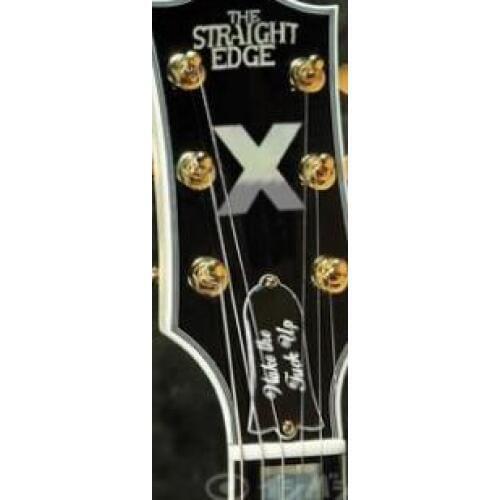 Customized body shape and headstock shape 6 string electric guitar,off white guitar,designed logo and truss rod cover letters