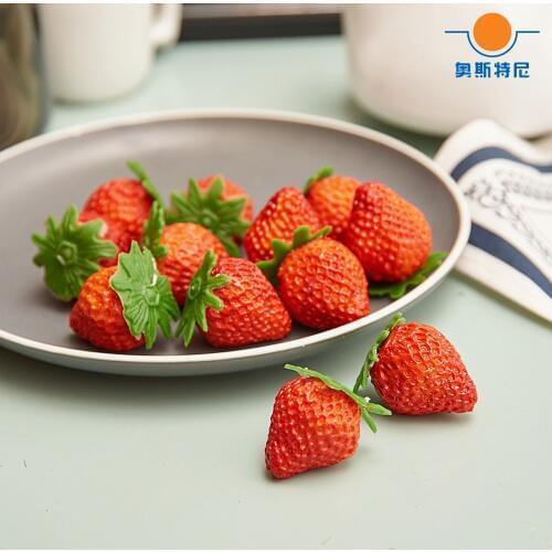 5pcs High imitation artificial Fake Fruit PVC material artifical strawberry fruit&artificial plastic fake simulated strawberry