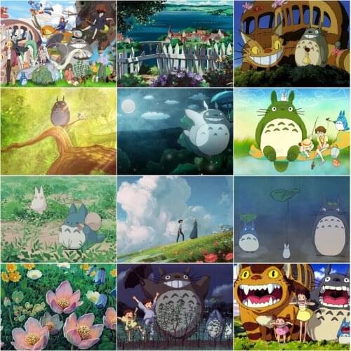 5D Hayao Miyazaki Japanese Anime Picture Diamond Painting Full Drill Embroidery Poster Cross Stitch Kit Mosaic Home Decoration