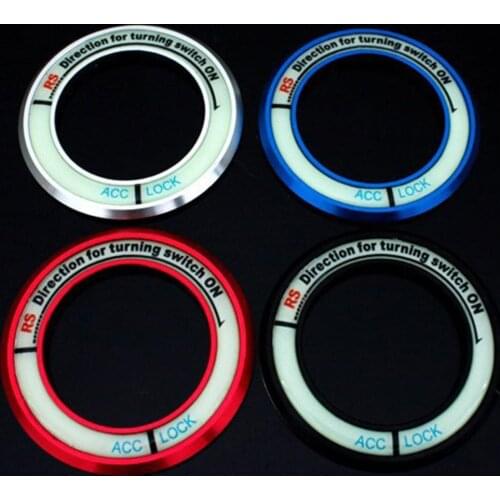 OPtional Color Luminous Car Key Coil Decor Hole Ring With Pattern Ford For Chevrolet