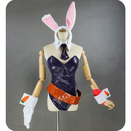Game LOL Riven Cosplay Costumes Elastic Leather Fashion Bunny Girl Jumpsuit Role Play Prop Clothing Highly Quality Custom-Make