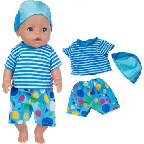 Blue New Suit Doll Clothes Fit 17 inch 43cm Doll Clothes Born Baby Suit For Baby Birthday Fistival Gift