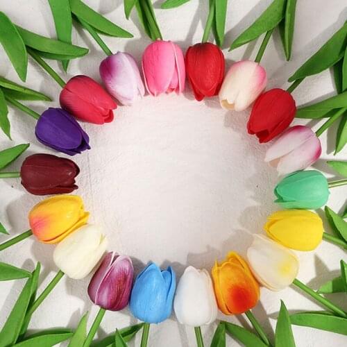Beautiful Tulips Artificial Flowers Home Garden Ornaments For Wedding Party Decor Supplies Household Decoration Wholesale