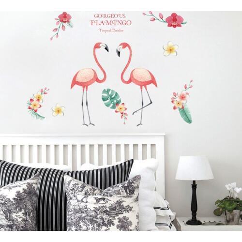 Creative Flamingo Queen wall stickers for living room children bedroom kids room wall decor art flower decals mural posters