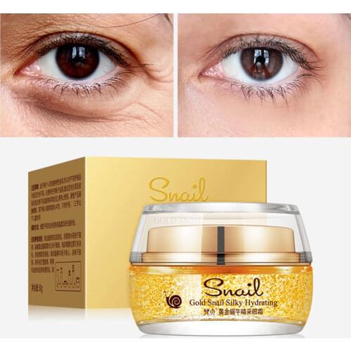 Eye Cream Dark Circle Anti-Puffiness Moisturizing Firming Brighten Anti-Aging 24k Gold Snail Secretion Filtrate Eye Care 30g
