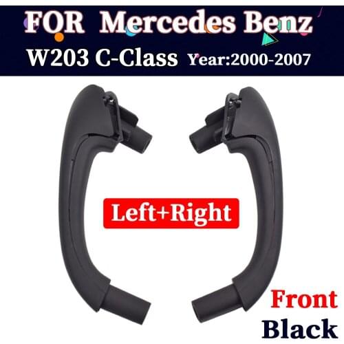 For Mercedes For Benz W203 C-Class Alpaca Gray/Black Car Front Left/Right Interior Inner Door Pull Carrier Covers Handles Trim