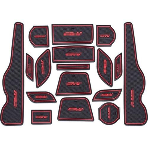 For Honda CR-V 2015 2016 Non-Slip Interior Door Gate Pad Groove Panel Cup Mat 17Pcs