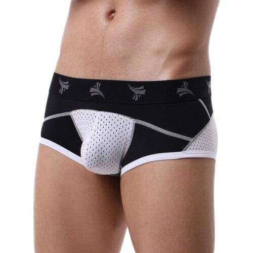 Underwear Male Mens Low Waist Mesh Breathable Boxers Men Sexy Underwear Boxer Clothes Shorts Bulge Pouch Underpants Panties