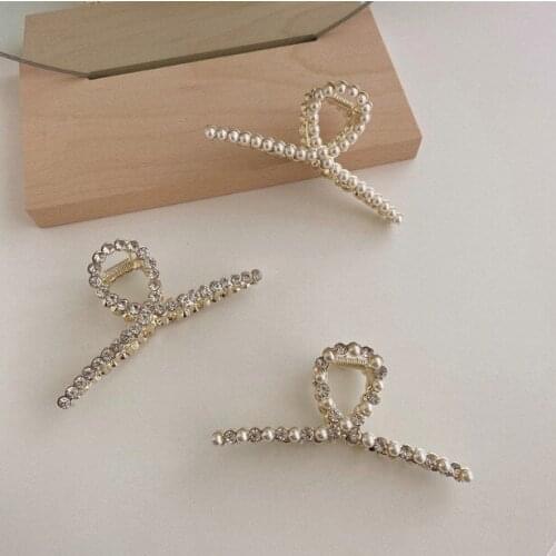 New Fine Transparent Pearls Hairpin Hair Claws Sweet Headband Hair Holder Clip for Women Fashion Hair Accessories Wife Girl Gift