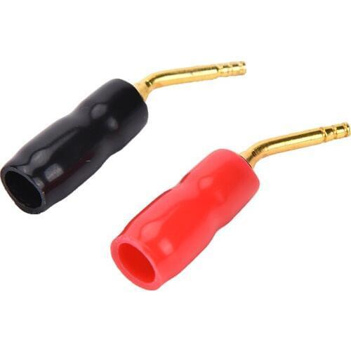 JETTING New 2PCS 24k Gold Plated Speaker Cable Wire Pin 2mm Banana Plug Screw Lock Connector