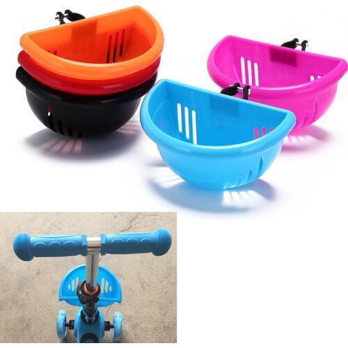 Plastic Easy Installation Bicycle Bag Kids Scooter Handle Bar Basket With Bracket Bike Accessories Top Childrens Bike Basket