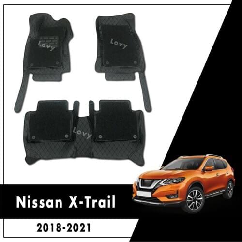 Luxury Double Layer Wire Loop Car Floor Mats For Nissan X-trail X trail xtrail 2020 2019 2018 (5 seats) Carpets Auto Accessories