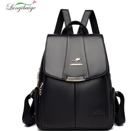 Ladies High-Quality PU Leather Fabric Backpack Simple Large-Capacity Student Backpack Fashion And Elegant Girl Travel Backpack