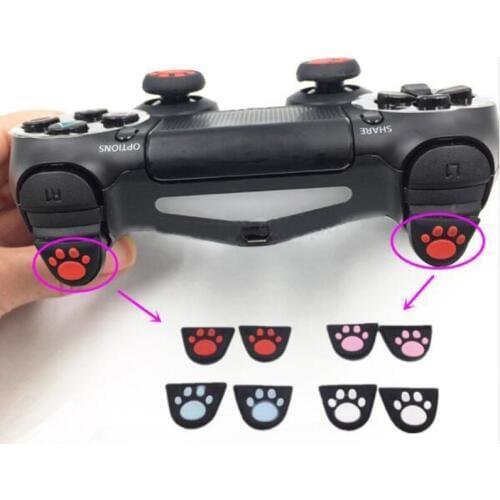 Silicone Cat Paw L2 R2 Trigger Buttons Sticker Cover Case for Sony Playstation Dualshock 4 DS4 PS4 Pro Slim Controller Gamepad
