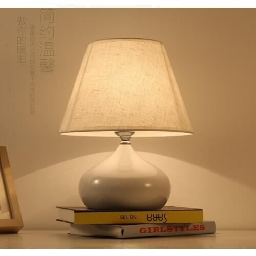 Nordic Table Lamp Fabric Bedside Lamp Bedside Factory Direct Sales Bedroom Warm Fabric Table Lamp Wedding Personality Bedroamp