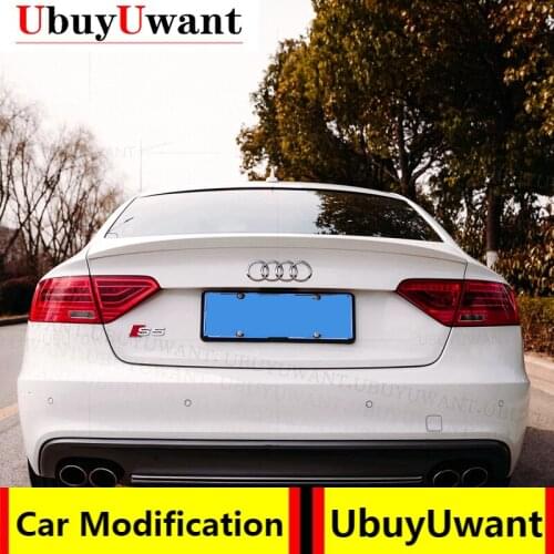 "For 2008 2009 2010 2011 2012-2016 Audi A5 S5 RS5 4-Doors Spoiler High Quality ABS Material Car Rear Wing Primer Color Spoiler