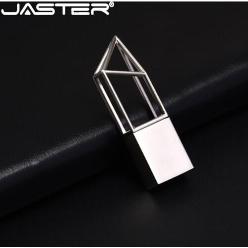 JASTER Portable Metal Short Silver USB Flash Drive 4GB 8GB 16GB 32GB 64GB Gold 2.0 External Storage Memory Stick Nice Gift