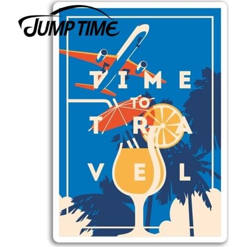 Jump Time for Retro Travel Vinyl Stickers Holiday Cocktail Sticker Luggage Truck Window Bumper Decal Waterproof Accessories