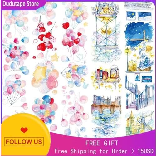Pet Bright Decorative Sticker Landscaping Figure Washi Tape Roll Balloon