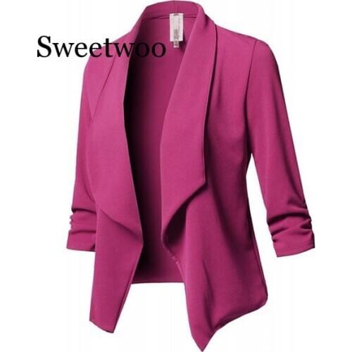 SWEETWOO 10 colors optional Plus size S-5XL blazer women suit jacket casual slim blazer womens tops and blouses