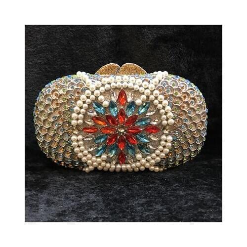 Lady blue/gold Crystal diamond Clutch Purse Evening Bags Clutches Women Wedding Party bridal bag gift Minaudiere Handbags Purses