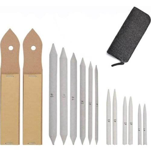 15Pcs Double Head Durable Art Drawing Tool Pastel New Blending Smudge Tortillon Material Escolar Sketching Paper Pencil Supplies