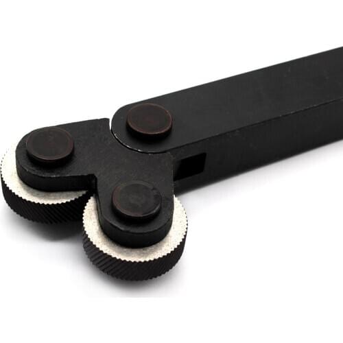 1PC 16mmx18mm Steel Lathe Tool Holder Hob + 6PCS Reticulated Knurling Knife 0.6mm 1mm 2.0mm HSS Inner Hole Embossing Wheel