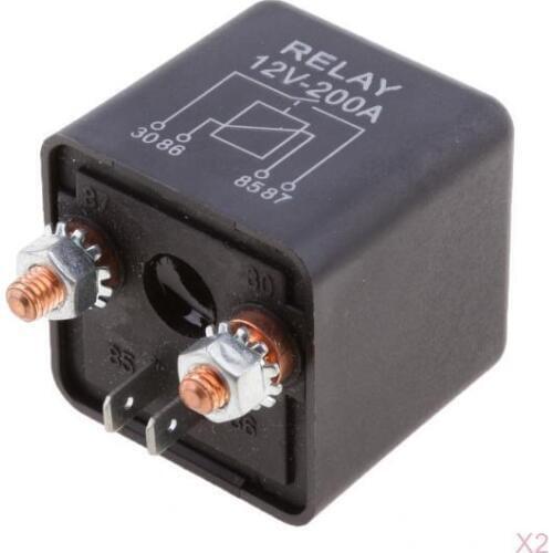 2pcs 12V Heavy Duty Split Charge/Winch 200 Amp Relay - Car Van Boat - 200A -4 Pin