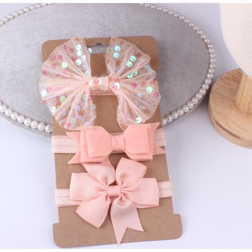 3pcs/lot baby girl headband elastic headwear floral bowknot hair accessories for baby girl birthday party
