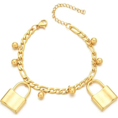 316L Stainless Steel Non-mainstream Adjustable Titanium Steel Girls Double Pendant Bracelet No Fade