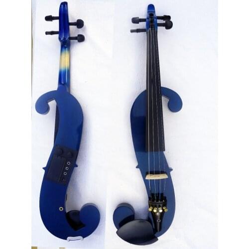 4/4 Electric Violin Solid wood 4 --1# silvery blue red color 4 string