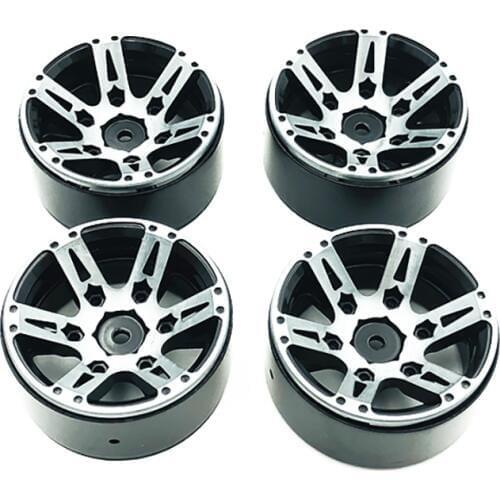 4Pcs Rc Rock Crawler Wheel Rim 1.9 Inch Beadlock For 1/10 Axial Scx10 90046 Tamiya Cc01 D90 D110 Tf2 Traxxas Trx-4(Black)