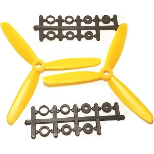 5030 Plastic 3-blade 5*3R/L Propeller CW/CCW for Mini FPV QAV250 Quadcopter Yellow 2pcs