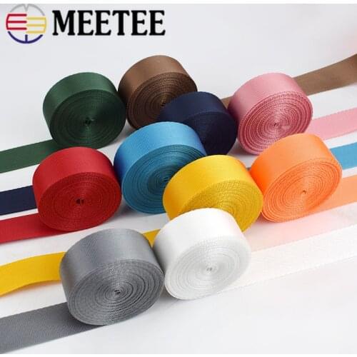 8Meters Meetee 0.7mm Thick Nylon Webbing Ribbon Strap Tapes Knapsack Luggage Belt Bias Binding DIY Clothes Sewing Accessories