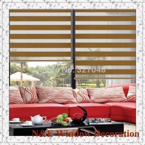 80% blackout Window blinds zebra roller blinds shades and pvc plastic transparent curtain for living room - custom size