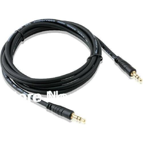 Free Shipping 3.5mm stereo to 3.5mm stereo audio cable Oxygen-free High-purity Copper High Quality 1.8M 24K Gold-plating Black