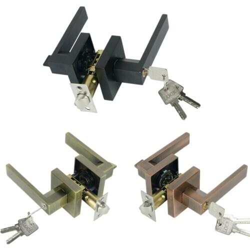 Door Handle Door Handle Lock Square Channel Privacy Mask Interior Bedroom Room Bathroom Three-Bar Spherical Lock