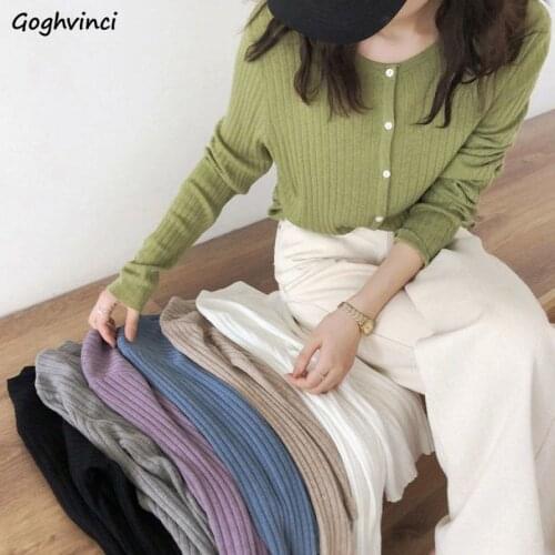 Women Cardigan Basic Ladies Leisure O-neck Single Breasted Loose Cozy Vintage All Match Spring Autumn Elegant Striped S-3XL Ins