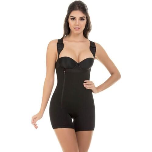 Latest Design Open Crotch Body Shaper Front Zipper Compression Seamless High Waist Tummy Control Shapewear Bodysuit for Wome 6XL