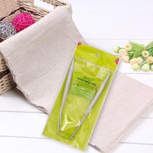 40/60/80cm Aluminum Porcelain Surface Circular Knitting Needles Crochet Needles for Knitting DIY Weaving Needle