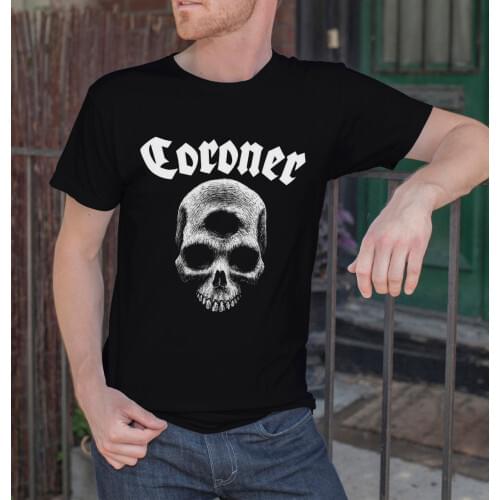 Summer 2019 Short Sleeve Plus Size CORONER Men Black T-Shirt Swiss Trash Metal Band Tee Heavy Metal Shirt Tee shirt