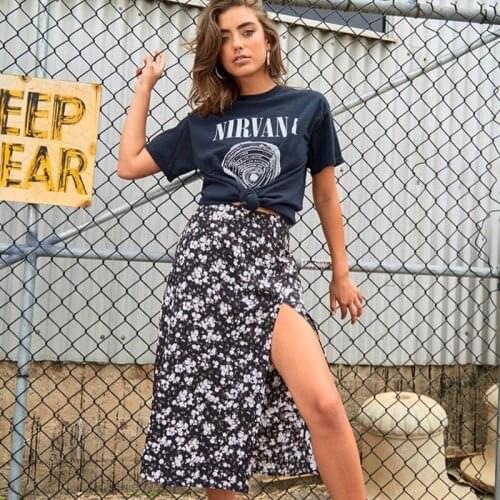 Summer Skirt Sexy Leopard Print Floral Skirts harajuku street High Waist Split Tigh Package hip Skirts y2k elegant Floral Casual