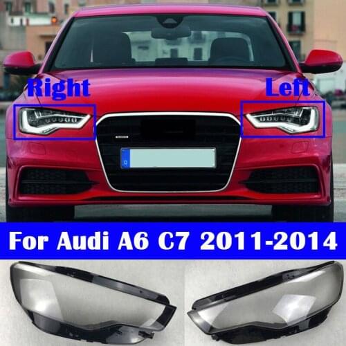 For Audi A6 C7 2011-2014 Lampcover Head Light Lamp Auto Shell Headlamp Lampshade Car Front Headlight Cover Lens Glass